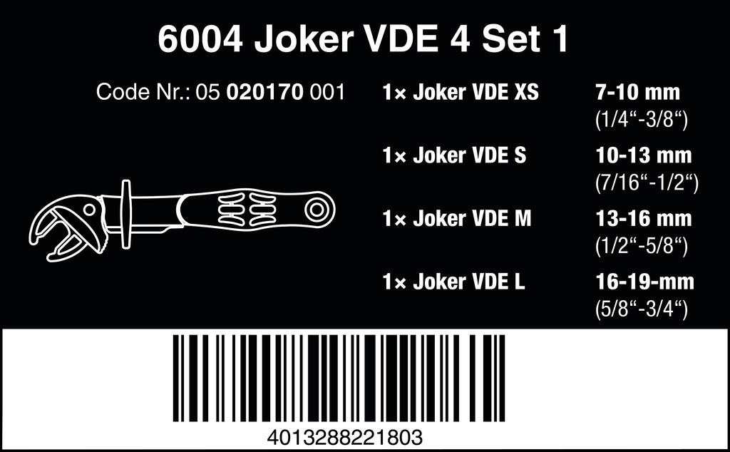 WERA Insulated Joker Set of 4 with Tool 020170 Roll,