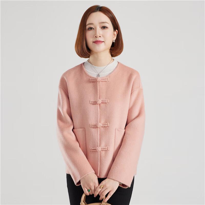 Fengxun Women's Chinese Style Wool Blend Short Coat