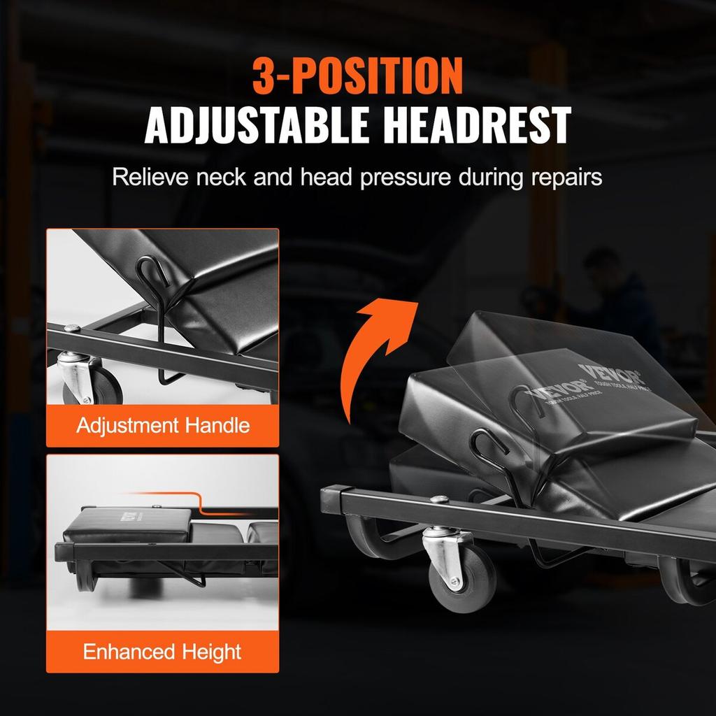 40 In Mechanic Garage Creeper 300 Lbs Capacity Automotive Rolling Creeper