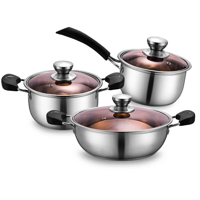 Adneny Odin Korean Stainless Steel 3-Piece Pot Set