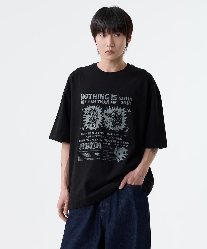 Nasttingijeubeleoldaenmi Retro Graphic Tee_Black