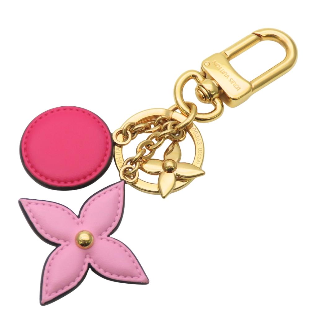Used LOUIS VUITTON Bag charm Porte Cle Preppy M00363 metal/leather multicolor Monogram flower
