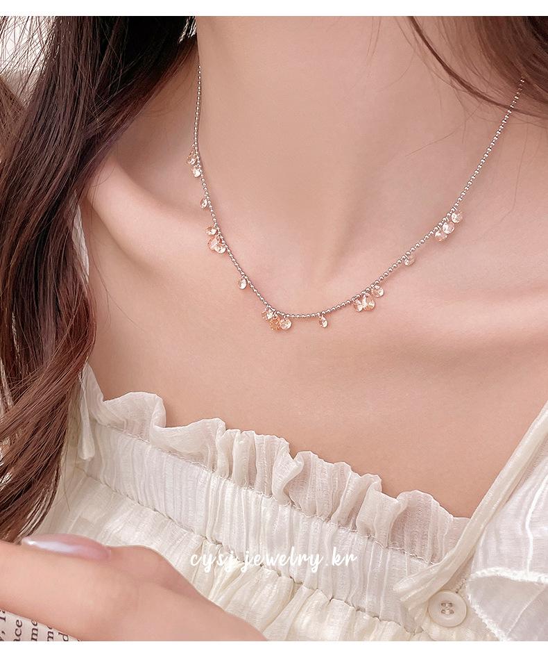 Cui Yan S925 Sterling Silver Starry River Necklace - Tearful Sky Stars Trendy Fashion Clavicle Chain for Women