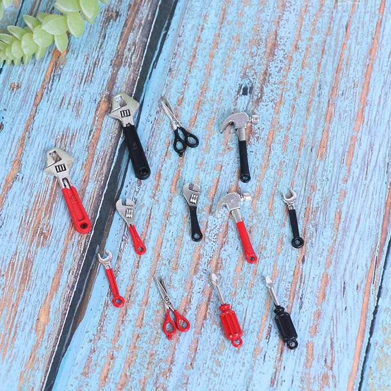 6 Pcs/Set Dollhouse Mini Repair Kits Accessories Hammer Wrench Furniture Toys