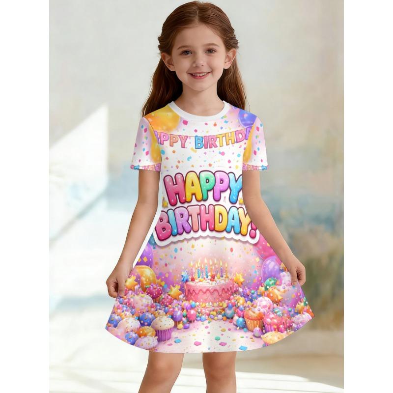 Soft and Breathable Purple Starry Sky Fairy Printed Short Sleeved Casual Dress Suitable for Birthdays and Parties in Summer