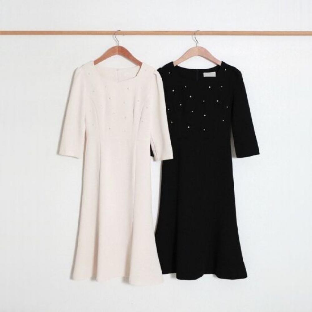 Style Latte Women Sweetheart Square Neck Pearl Mermaid Dress 7 Sleeve