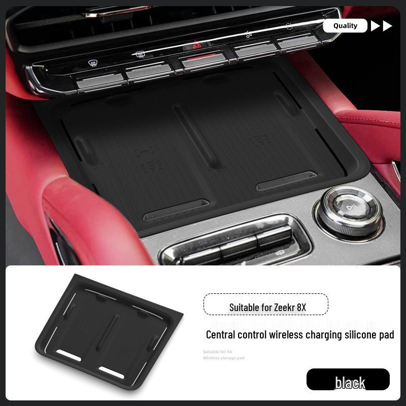 

26-Model Compatible Zeekr 8X Wireless Charger Anti-slip Silicone Mat for Car Console Protection