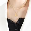 p1466-gold double layer necklace