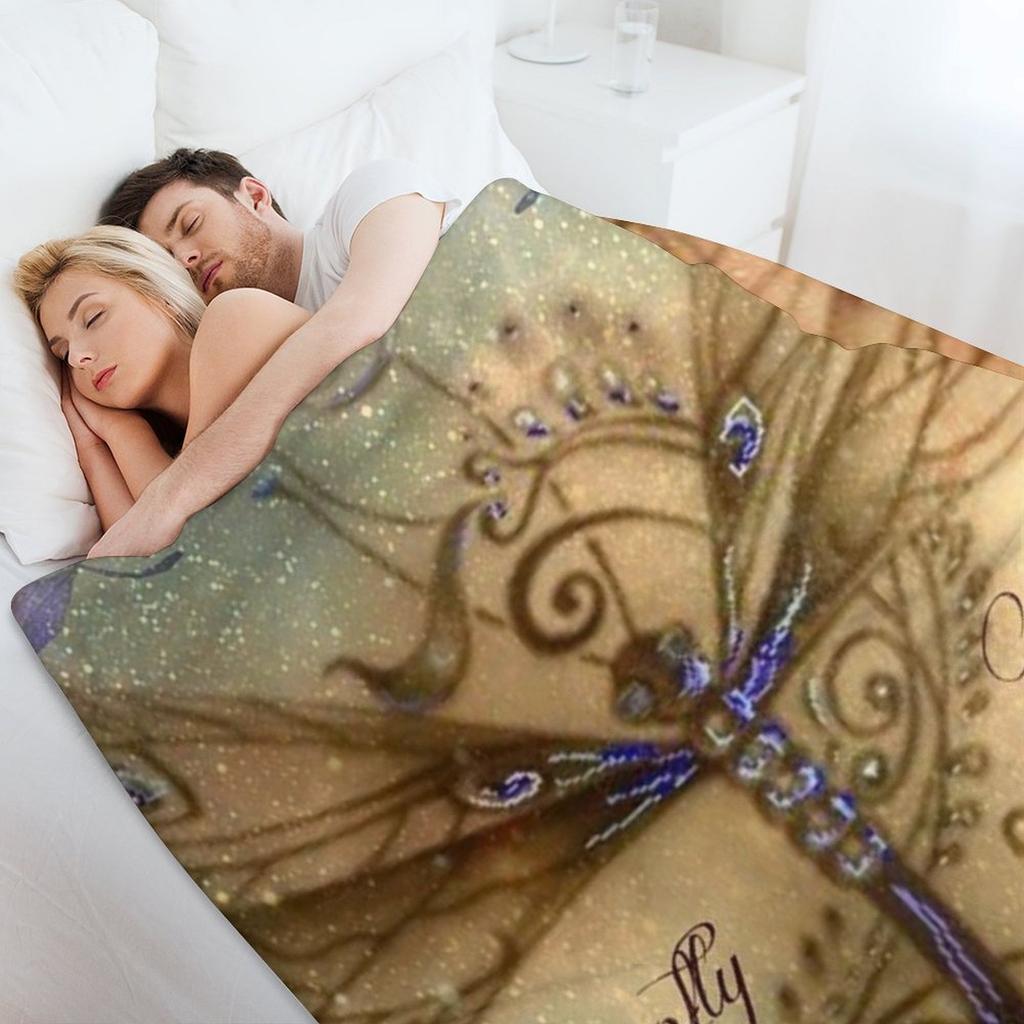 DRAGONFLY ANGELS Throw Blanket Single Heavy Quilt Thermal Blankets