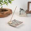 Ceramic Zen Calligraphy Incense Holder - Retro Chinese Style Ornament