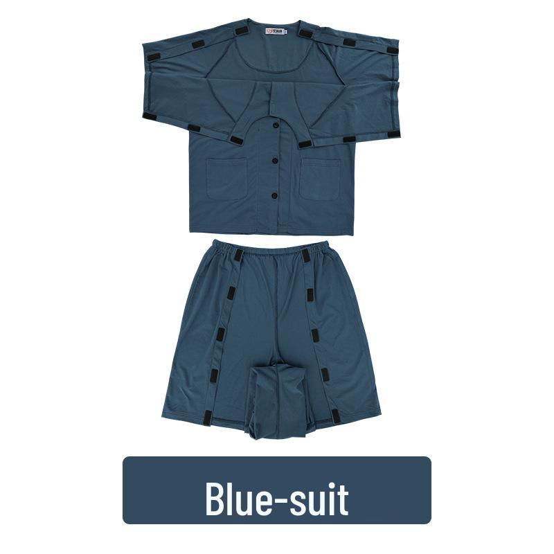 Summer Short Sleeve Cotton Clothing for Bedridden & Post-Op Patients