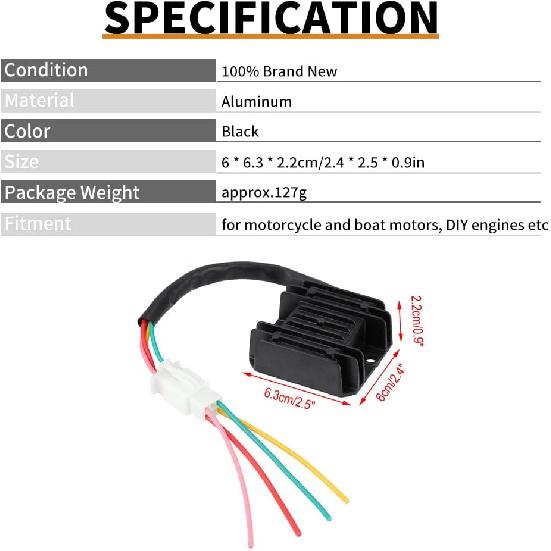 Voltage Regulator Rectifier Motorcycle Voltage Rectifier Universal For Go Kart And Boat Motors, DIY Engines