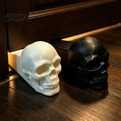 Gruseliger Totenkopf Türstopper Halloween Stopper, 3D-gedruckter Kunststoffkeil, Rutschfeste Gothic-Raumaccessoire-Basis, Dekorative Stopp für Heimaccessoire
