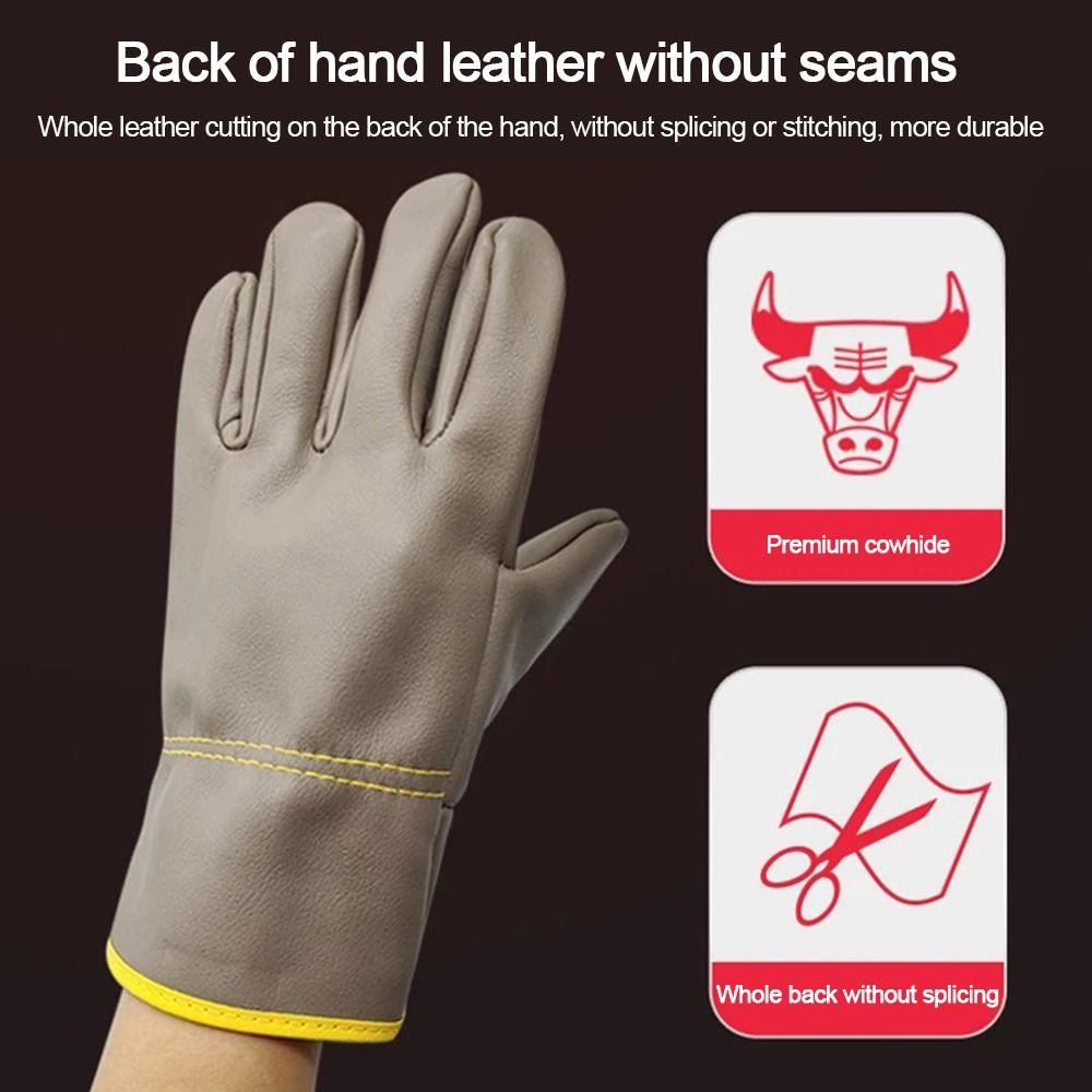 Gants de soudure en cuir de vache Court Gants de sécurité Nouveau Gant de mécanicien