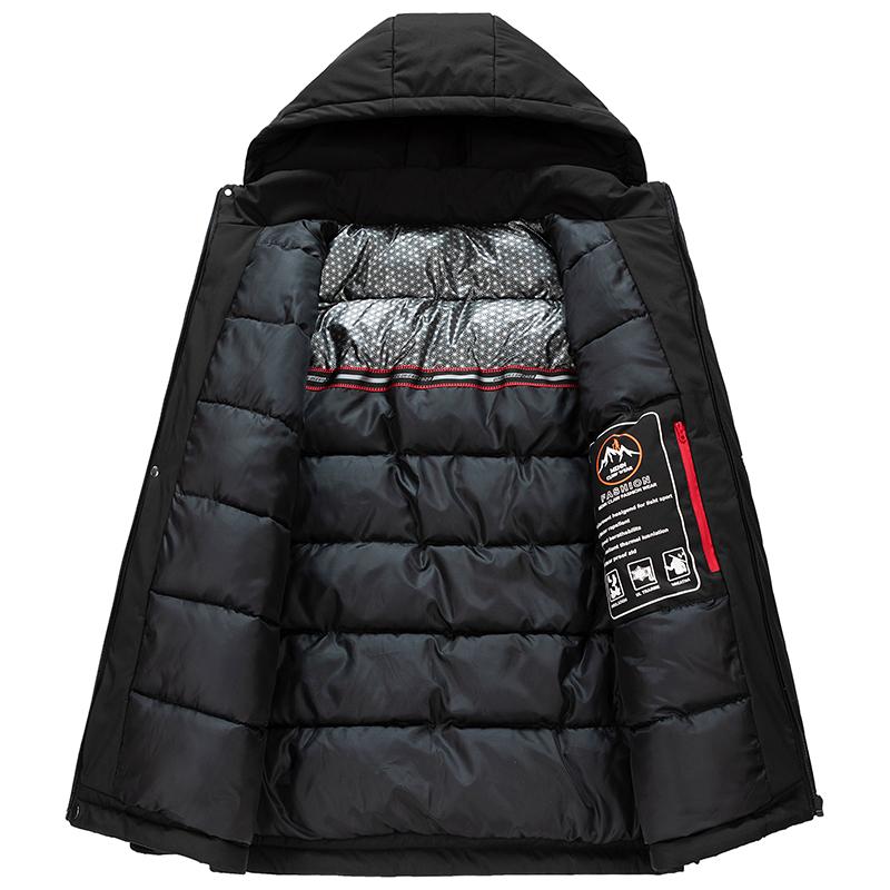 Men Parkas Business Leisure Down Cotton Graphene Cold Proof New Men's Jacket Detachable Hat Cotton Thick Jacket Men's Clothing