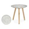 Table d'appoint - Spirales - Bois marron et blanc - 40 x 39 x 40 cm - Design contemporain