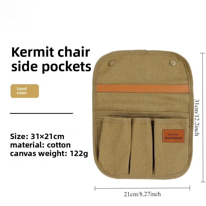 1PCS Cotton Canvas Camping Chair Armrest Organizer Pouch Multi-functional Portable Storage Bag for Outdoor Accessories