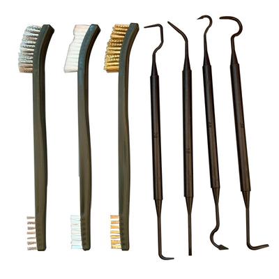 7 teile/satz Stahldraht Pinsel Nylon Pick Set Universal Gun Reinigung Kit Taktische Pistole Pistole Reinigung
