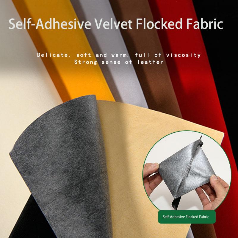 Self-Adhesive Flocked Fabric Thick Velvet Lining for Jewelry Display Scratch-Proof DIY Cabinet Liner Peel & Stick Foam Cloth