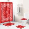 Retro Geometric Bathroom Four-Piece Waterproof Shower Curtain Bedroom Non-Slip Carpet Floor Mat Door Mat