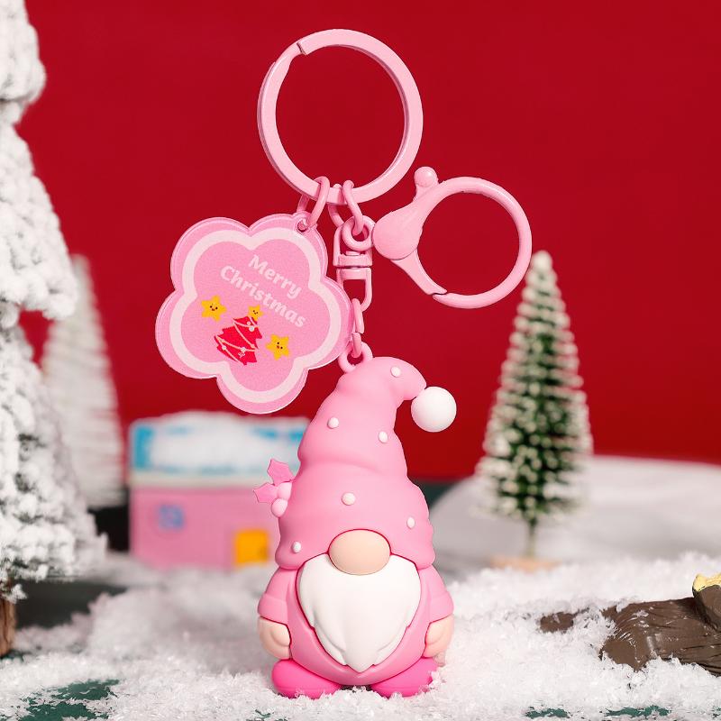 Creative Cute Christmas Keychain Santa Claus Snowman Elk Christmas Tree Pendant Cartoon Couple Car Backpack Hanging Decoration