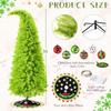 Lime Green Artificial Christmas Tree with LED Lights, 5FT Flexible Branches & Tree Skirt, Indoor Outdoor Holiday Decor
