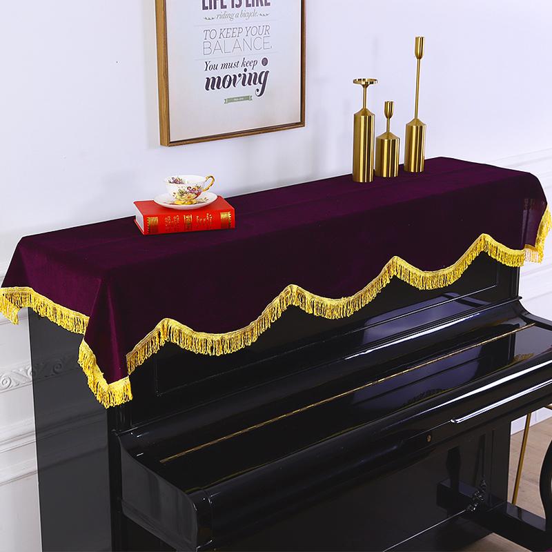 Husă pentru scaun de pian din catifea cu ciucuri Huse de protecție pentru jumătate de praf