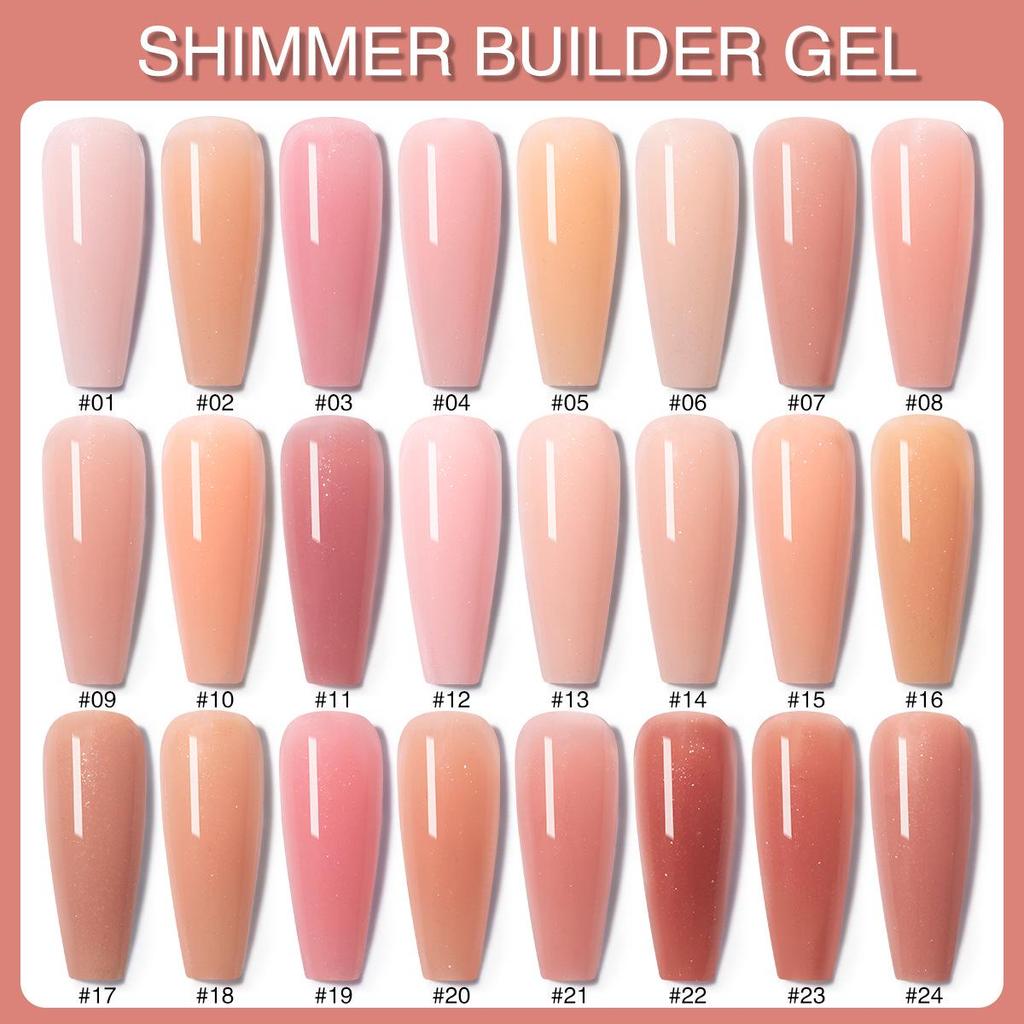 Nail Extension Gel Set: 24 Fine Glitter Colors for Phototherapy & Crystal Nails