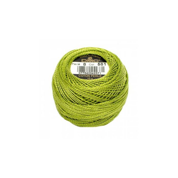 Fil à broder - Vert criquet - 581 - Coton perlé - Pelote - DMC - Broderie - Crochet