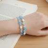 Light Luxury Pearl Bracelet Colored Stone Women's Retro Earrings  Summer Accessories