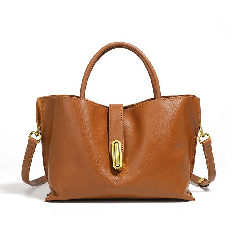 Genuine Leather Handbags 2026 New Luxury Designer Women's Bucket Bag High Quality Cowhide Shoulder Bags Women Crossbody Bag