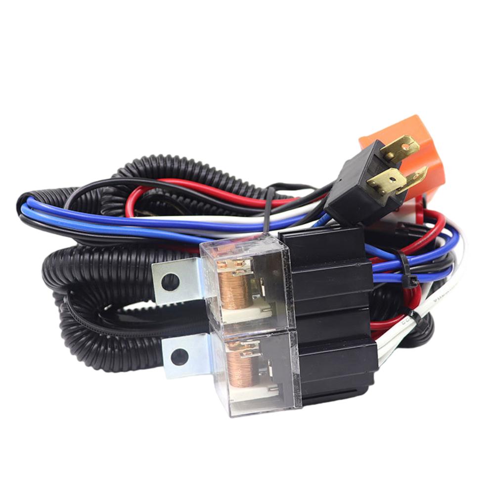 12V 80A Wiring Kit H4 Headlight Relay For Headlight Upgrade High Temperature Resistant Headlight Relay Harness Wiring Kit