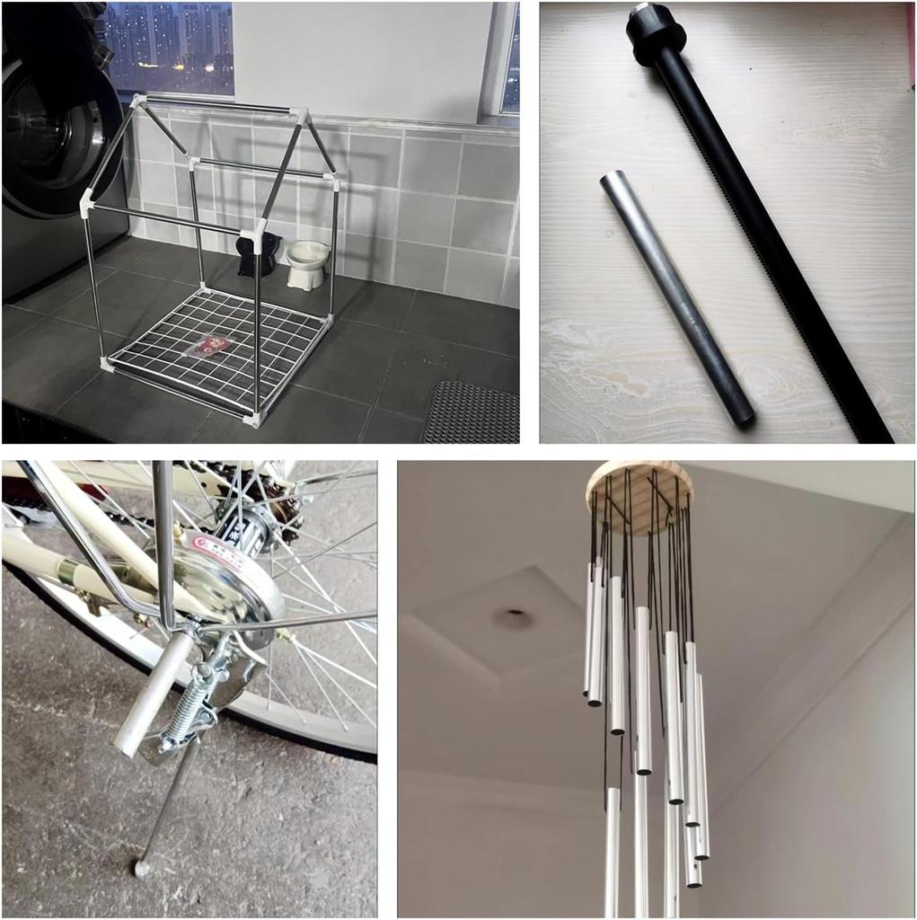 Edinstry Aluminum Round Tube, Aluminum Tube, Length 11.8 Inches (300 Mm), Width 1.0 Inches