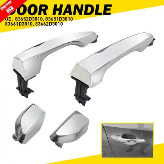 Chrome Exterior Door Handles Rear Driver Passenger Hand for Hyundai Tucson 16-21