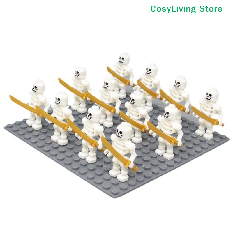 12Pz Soldati Scheletrici Blocchi da Costruzione Figure di Halloween Mini Blocchi da Costruzione Ossa Persone Scheletro Corpo