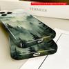 Misty Mountain Pine Forest Watercolor Art Phone Case All Inclusive Film Hard Phone Case, Compatible with iPhone 18 Pro Max 17 16 15 14 13 12 11