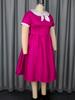 AOMEI Dresses for Women O Neck Polka Dot High Waist A Line Midi Gowns Casual Party
