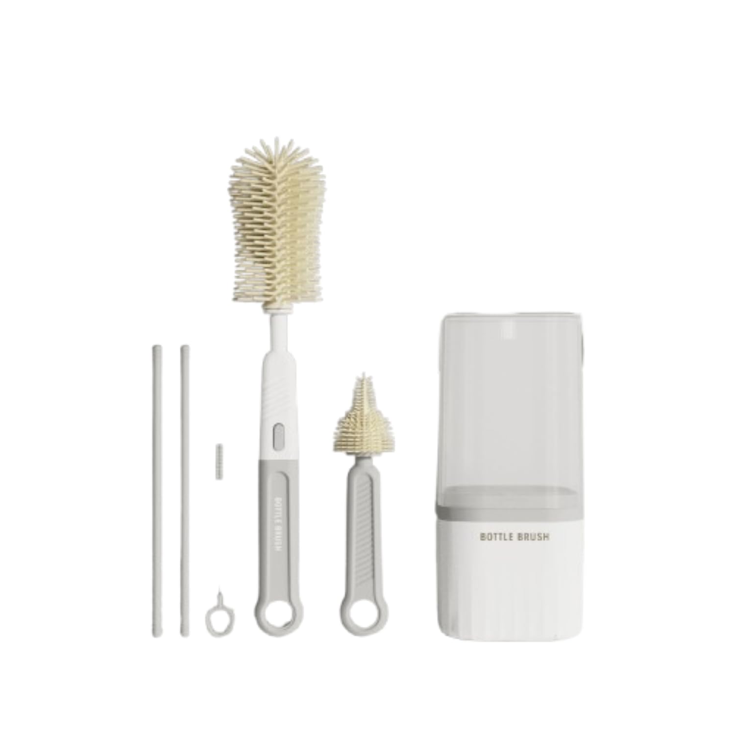 

Кристалл Крафт Щетка для детской бутылочки, Дорожная бутылочка, Силиконовая щетка для чистки бутылочек, Подставка для сушки, Легкая очистка [Серый]