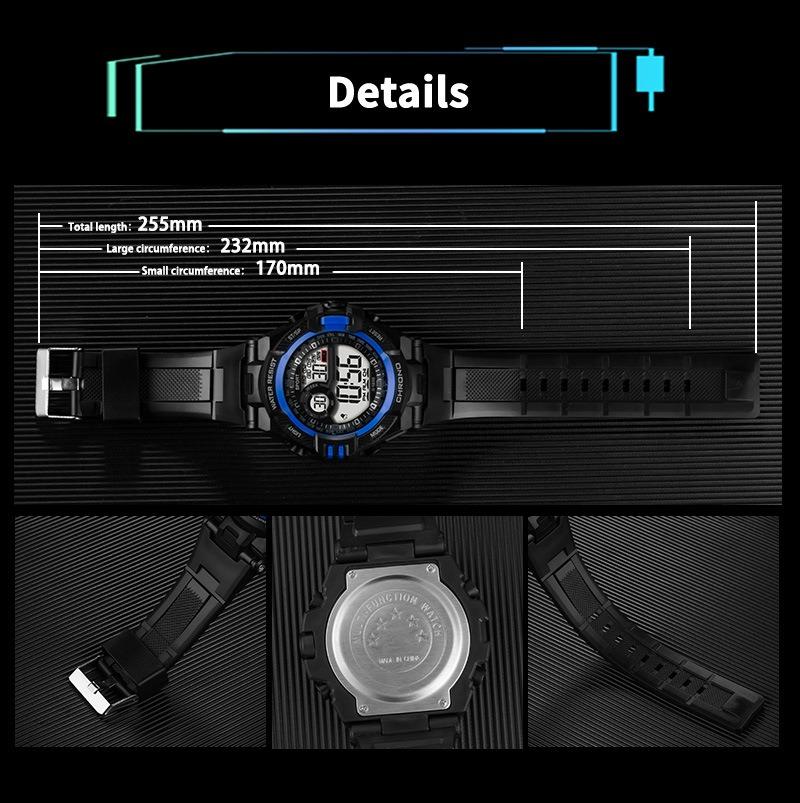 Electronic Watch For Mens Military Sports Watches Luminous Multifunction LED Digital Wristwatch for man kids Boy Student Teen