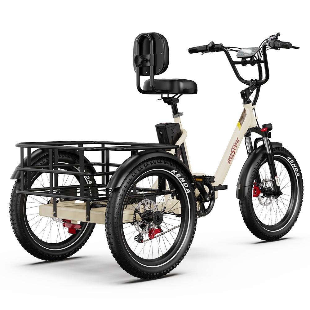 Vélo électrique Onesport OT30 Pro 20" Moteur 500W Vélo cargo électrique pliable Shimano 7 vitesses Freins à disque doubles 48V 18AH Charge maximale 180 kg