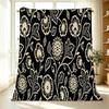 Lightweight Floral Flannel Blanket Soft Cozy Home Throw for Halloween & Christmas