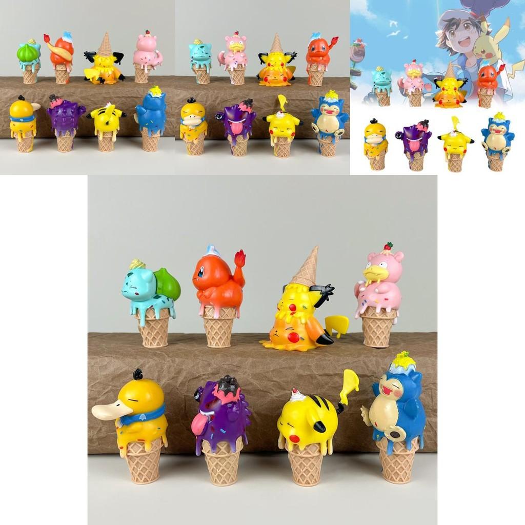 Süßer Pikachu-Eistüten-PVC-Figur Charmantes Sammlerstück für Fans