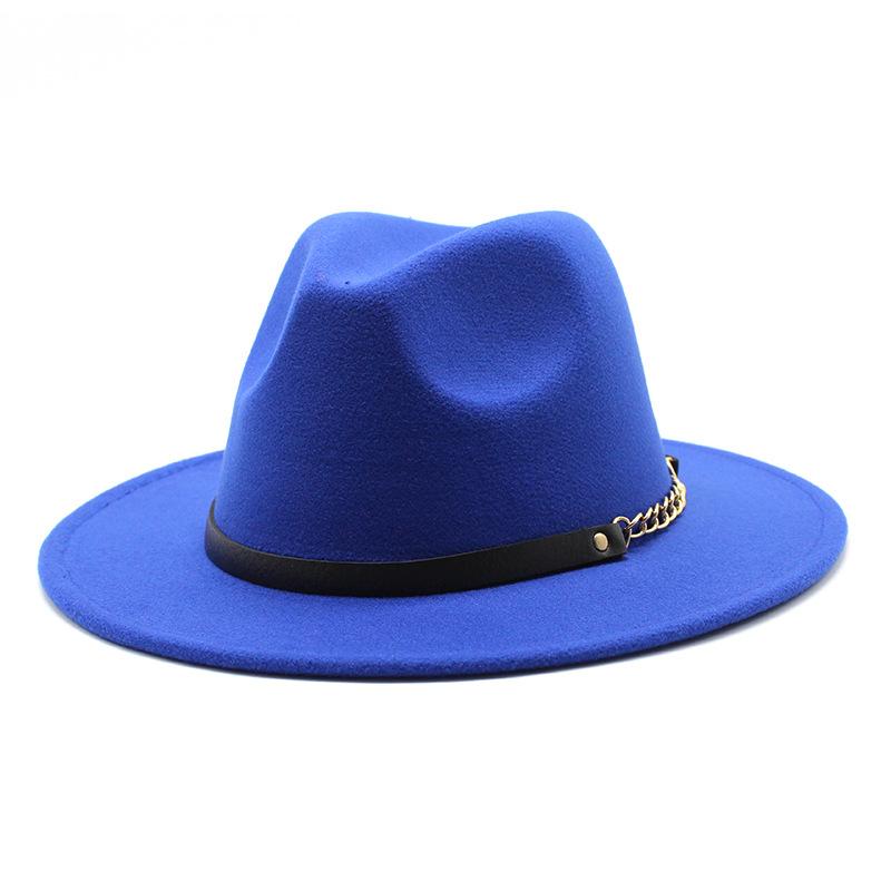 British Style Men And Women Jazz Woolen Hat Big Eave Hat Classic Woolen Hat