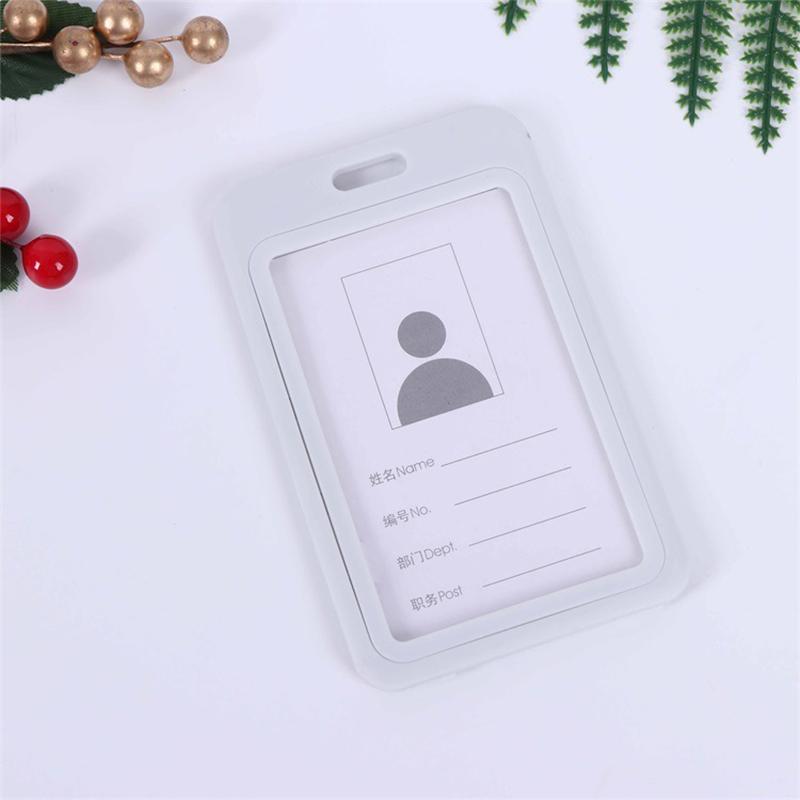 Plastic Double Sided Transparent Employees Work School Credential Badge Office Pass Id Card Holder Accessories Lanyard Decor