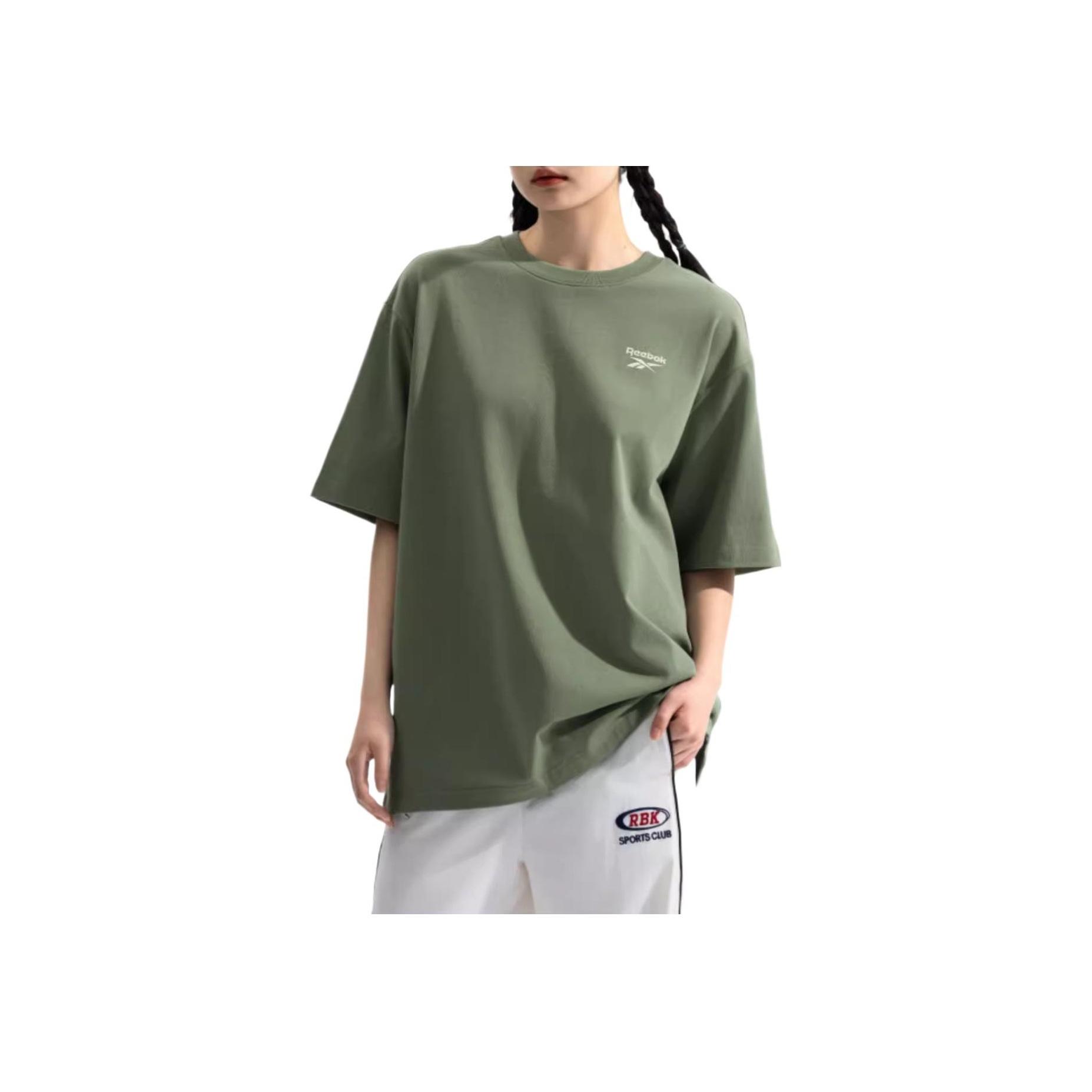 

Reebok American Style Comfortable Versatile Casual Loose Short Sleeve T-Shirt Unisex Tops Light-Army-Green 24SRM435UGL2