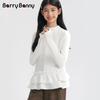 BARRY BANNY Girls' Fleece-Lined Thermal Mock Neck Casual Long Sleeve T-Shirt