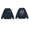 Unisex Oversized Crewneck Fleece-Lined Cotton Sweatshirt With Dice Letter Print Winter Casual Wear