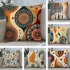 Bohemian Style Classical Cushion Cover Plush Fabric Soft DoubleSided Printed Sofa Warm Winter Home Child Gift Pillow Case