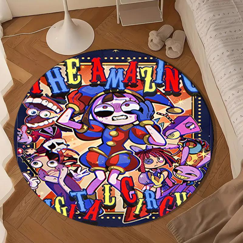 Amazing Digital Circus Round Rug for Livingroom,Bedroom, Palyroom, Chair Rug, Area rug, Circle Carpet, Large Size Decor Fan Christmas gift