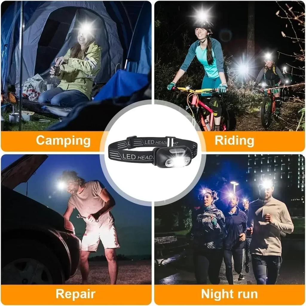 USB Rechargeable Mini Strong Light LED Sensor Headlamp Outdoor Waterproof Work Head Torch Camping Fishing Search Headlight